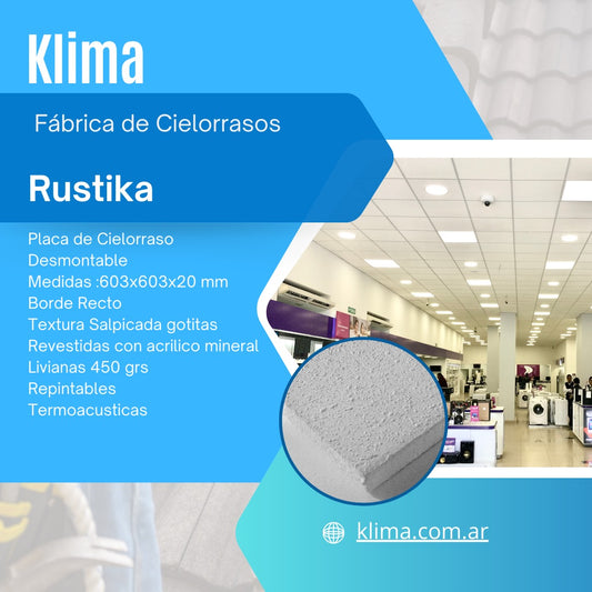 Placa de Cielorraso desmontable Rustika 603x603x20mm