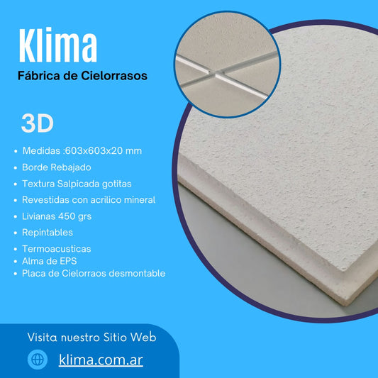 Placa de Cielorraso Desmontable 3D