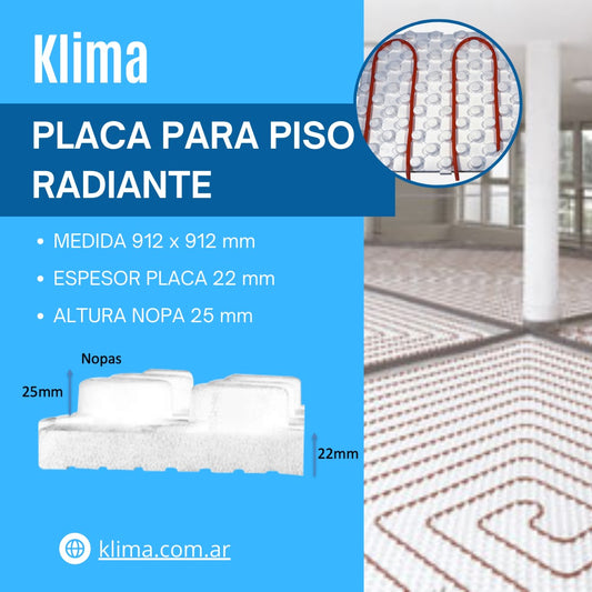 Placa de Piso Radiante de EPS con Nopas