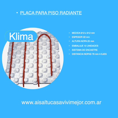 Placa de Piso Radiante de EPS con Nopas