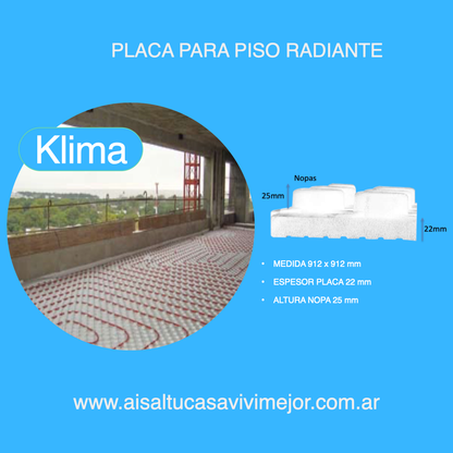 Placa de Piso Radiante de EPS con Nopas