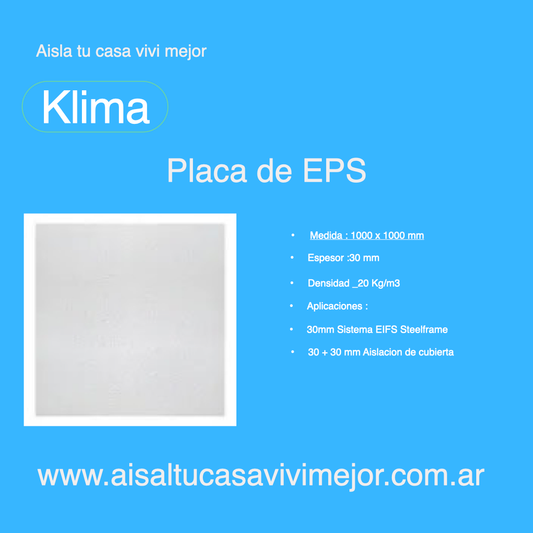 Placa de EPS 30mm 20 Kg